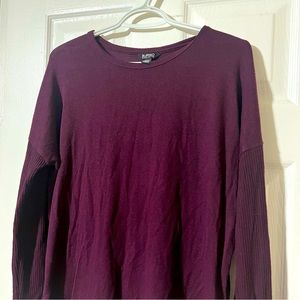 Purple Buffalo Scoop Neck Long Sleeve Sweater, Med